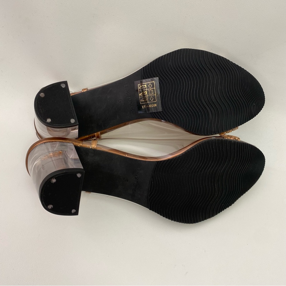 F. Pinet Paris Clear Rhinestone Slingback Peep Toe Womens Heeled Sandals Shoes 5 - Picture 16 of 16
